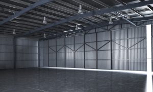 3d rendering beautiful empty industrial warehouse